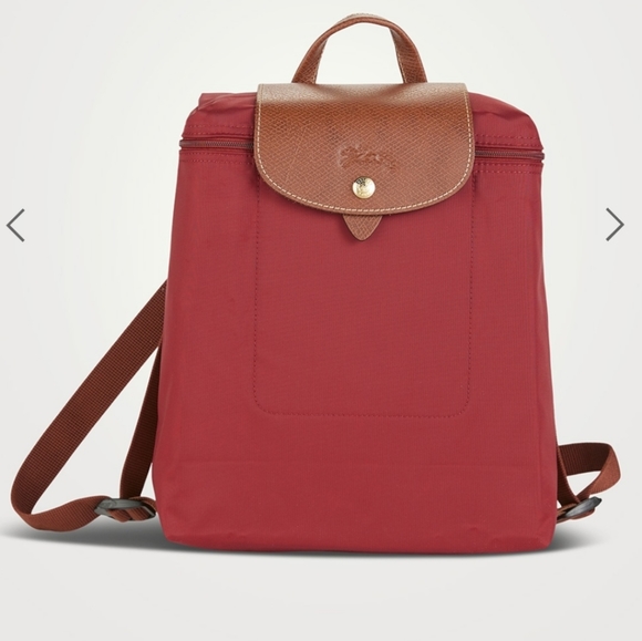 Longchamp Handbags - Authentic Longchamp 'Le Pliage' Classic Light-weight Nylon Backpack with Leather